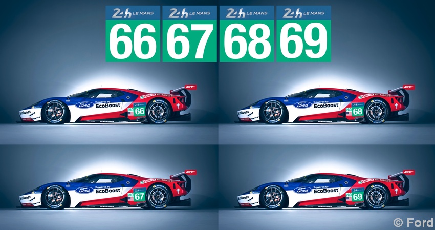 Die 4 Ford GT f&uuml;r Le Mans